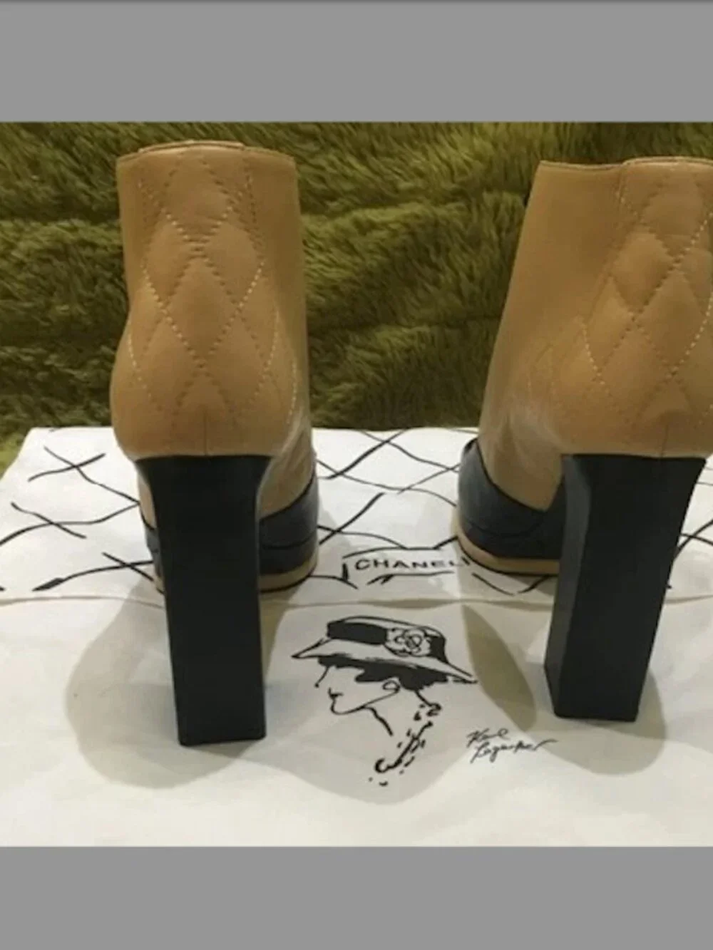 New Chanel Leather Boots Quilted Leather Lace-up Open Boots SZ 36EU